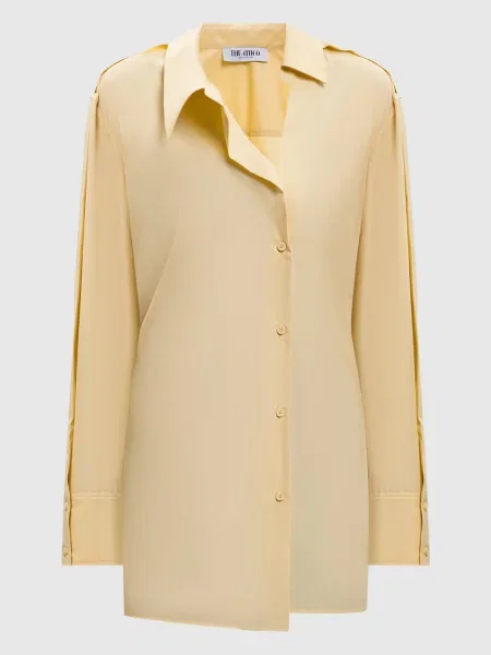 Платье-рубашка The Attico желтое