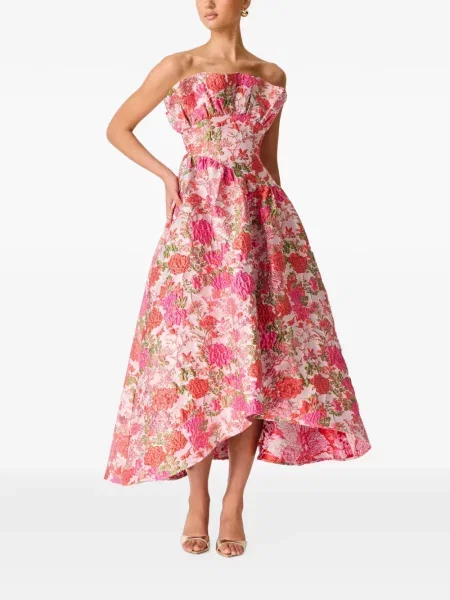Rochie midi Elliatt fără bretele roz