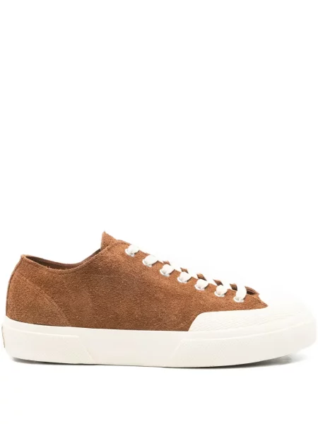 Sneakerși Superga din piele de căprioară maro