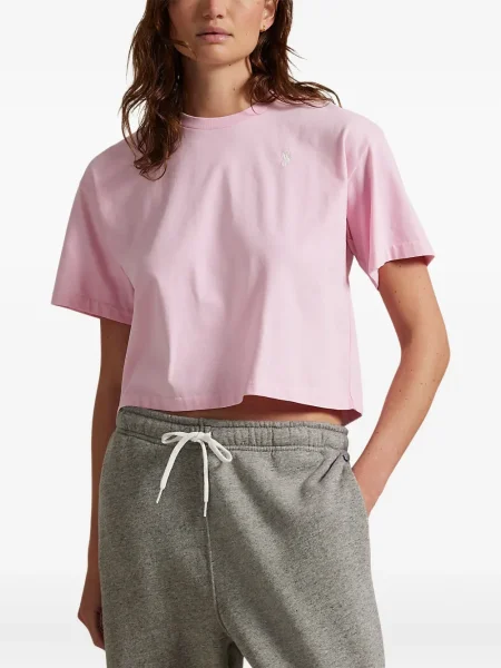 Tricou Polo Ralph Lauren cu broderie de costum cu dungi alb