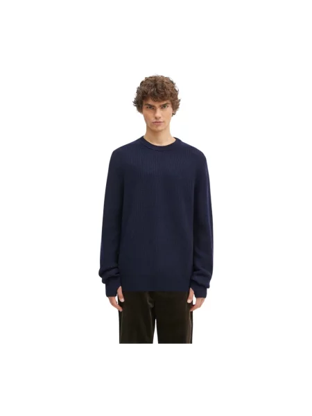 Norse Projects sweter wełniany Henning Merino Crew granatowy niebieski