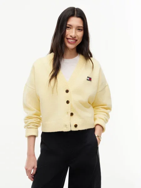 Tommy Jeans Kardigán svetložltá