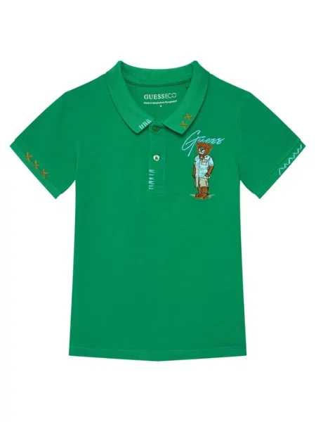 Guess Tricou polo verde