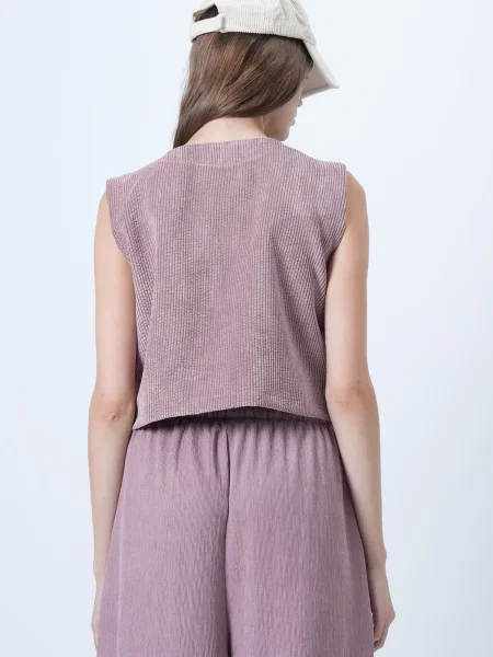 Trend Alaçatı Stili Vestă lila