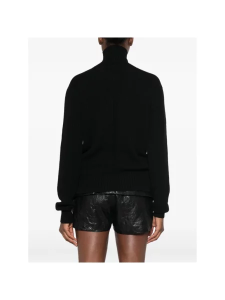 Sweter z golfem Rick Owens wełniany czarny