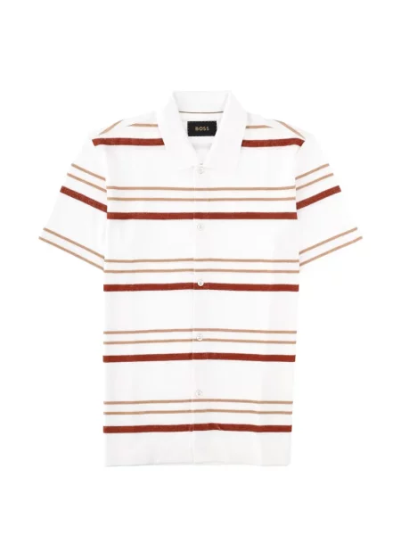 Tricou polo Boss cu dungi alb