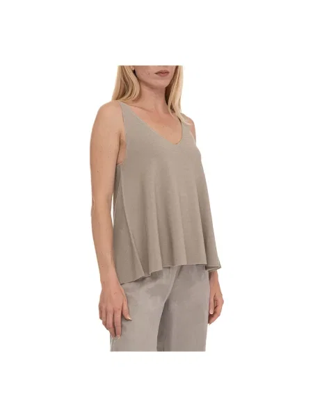 Dzianinowy top Emporio Armani beżowy
