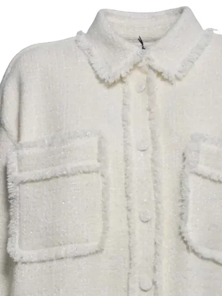 Jachetă-cămașă Msgm din tweed alb