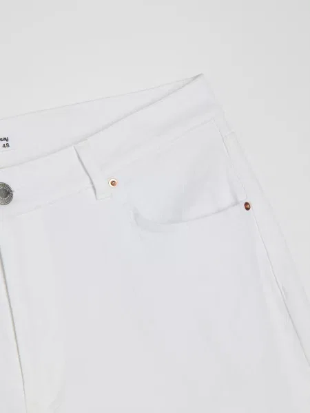 Wide leg джинси з ефектом прання Plus size білий