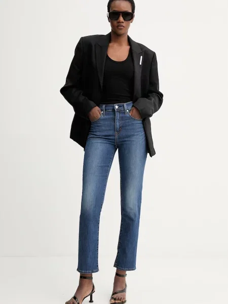 Kavbojke Levi's HIGH RISE STRAIGHT modra