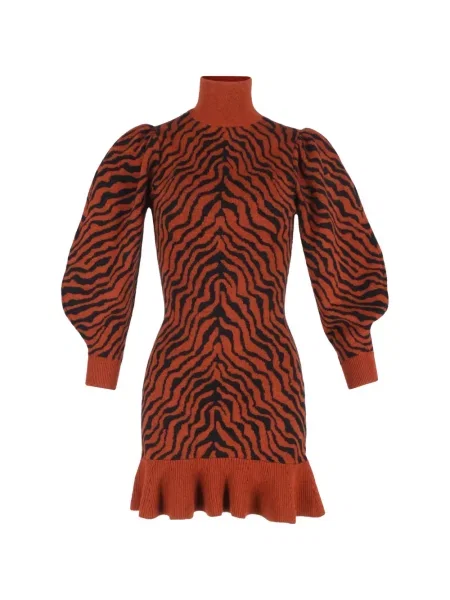 Rochie mini Ulla Johnson cu volane de costum portocaliu