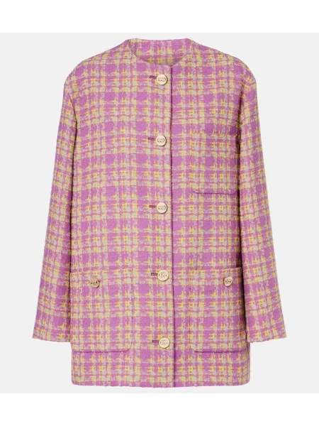 Jakna Gucci s karirastim vzorcem iz tvida vijolična