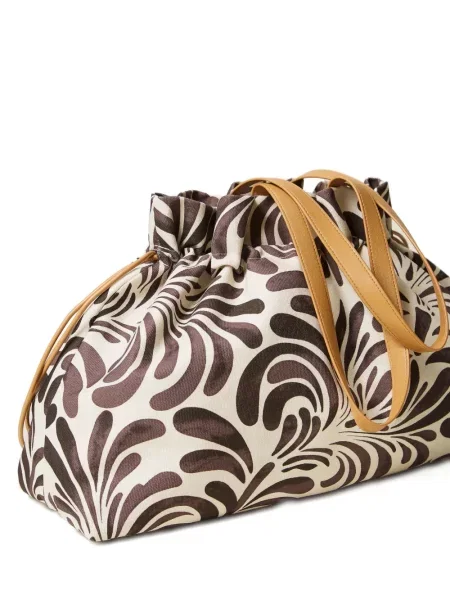 Geantă shopper Twinset din canvas alb