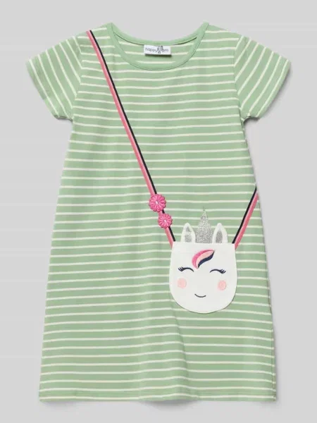 Sukienka o kroju relaxed fit z ozdobnym obszyciem Happy Girls
