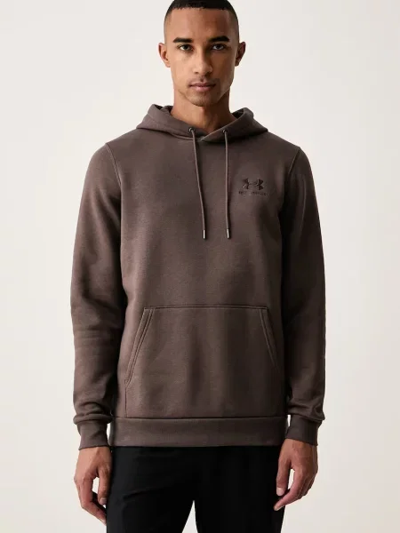 Under Armour hanorac cu glugă bărbătesc cu Essential Fleece maro