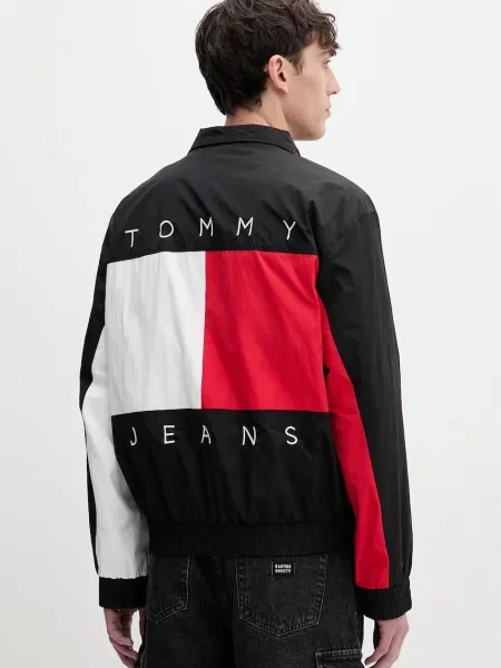 Tommy Jeans geacă de tranziție pentru bărbați negru