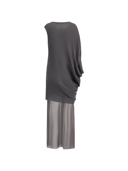 Rochie maxi Oude Waag asimetrică drapată gri