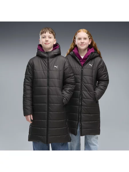 PUMA Młodzieżowa ocieplana kurtka pikowana Essentials HD Odzież czarny