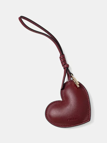 Usnjen obesek za ključe Furla bordo