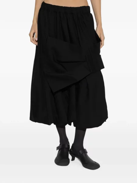 Fustă midi Noir Kei Ninomiya cu funde negru