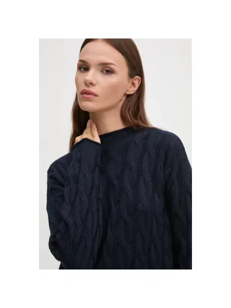 Sweter Benetton wełniany niebieski