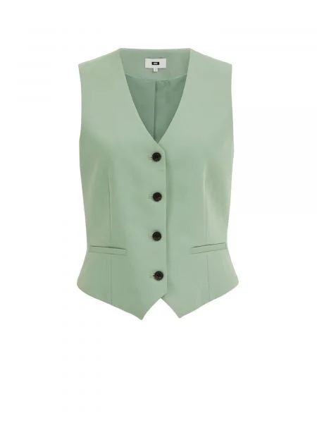 WE Fashion Vestă verde pastel / negru