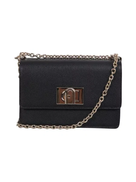 Torebka crossbody Furla zamszowa czarna