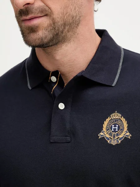 Поло Hackett London с аппликацией синее