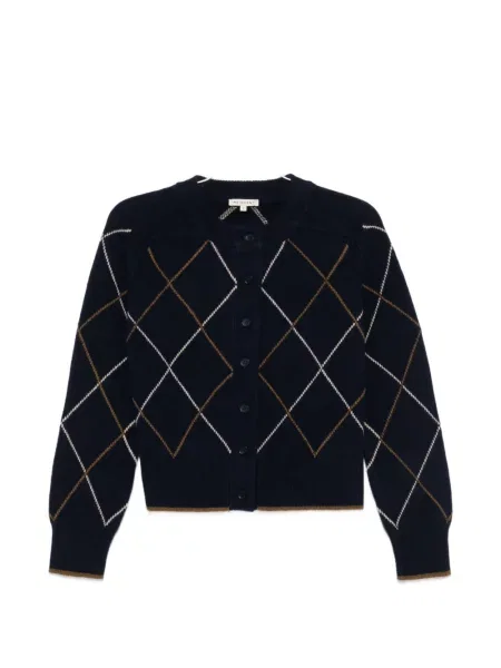Cardigan Moismont cu model argyle albastru