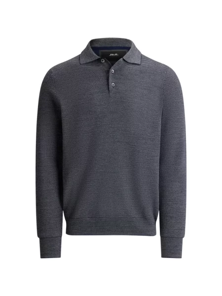 Tricou polo Rlx Ralph Lauren cu dungi tricotate albastru