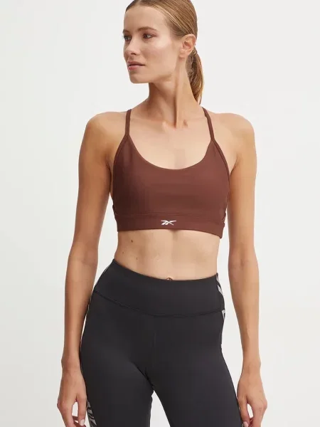Sportovní podprsenka Reebok LUX Collection hnědá