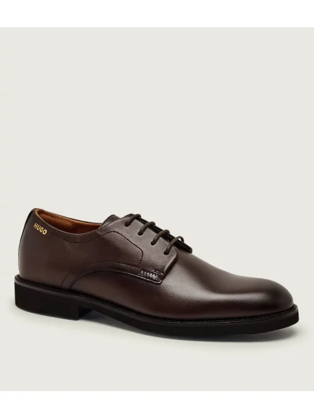 HUGO De piele pantofi derby Ginsby_derb_lt maro