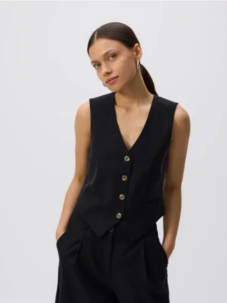 Reserved Гранітний жилет чорний