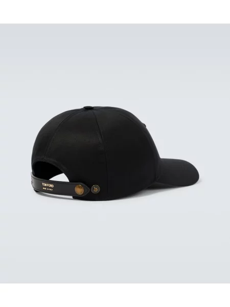 Șapcă Tom Ford cu broderie din piele negru
