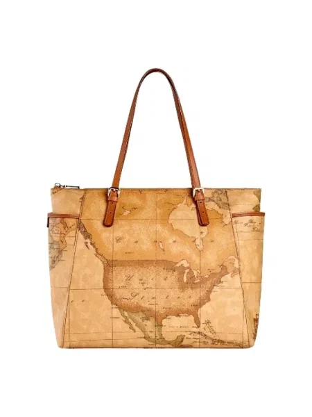 Shopperka Alviero Martini 1a Classe klasyczna skórzana beżowa