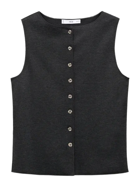 MANGO Vestă tricotată NEVADA metalic gri