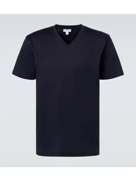 Tricou Sunspel din jerseu albastru