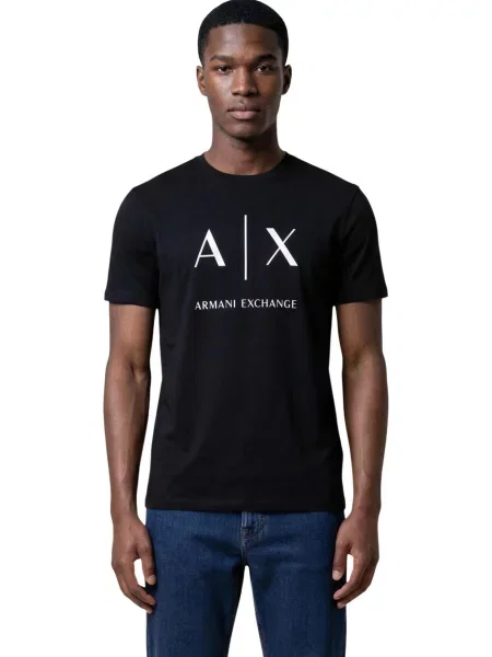 ARMANI EXCHANGE Tricou / alb negru
