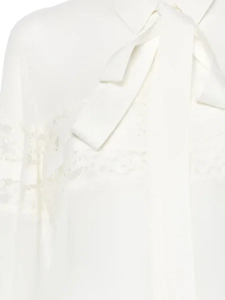 Cămașă Elie Saab din dantelă cu legături alb