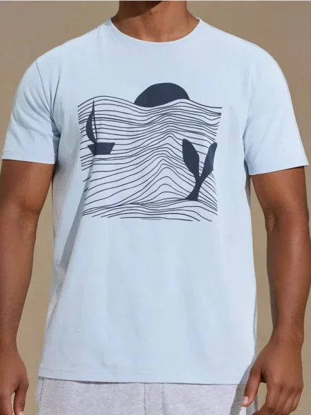 Sinsay Tričko s ozdobným potiskem modrá