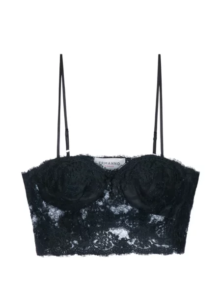 Decupat top Ermanno Firenze din dantelă negru