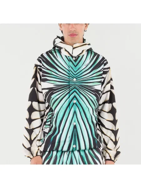 Kurtka bomber Roberto Cavalli z nadrukiem niebieski