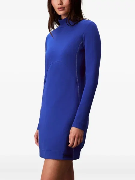 Rochie din denim Calvin Klein Jeans lungă de costum albastru