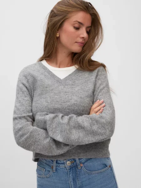 VERO MODA Pulover VMTEAK amestecat gri