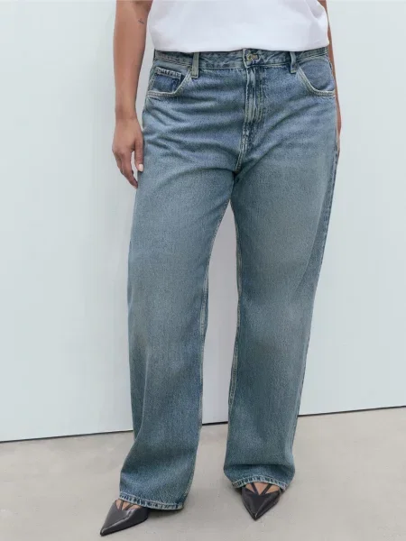 Прямі джинси MANGO синій