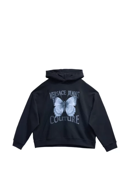 Hanorac cu glugă Versace Jeans Couture cu imagine negru