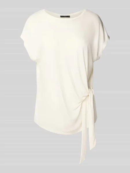 T-shirt z wiązanym detalem Oui biała