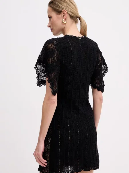 Dzianinowa sukienka dzianinowa Twinset czarna