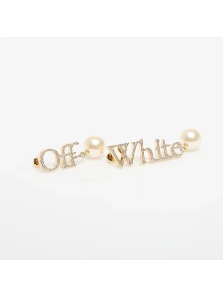 Cercei Off-white cu autograf alb