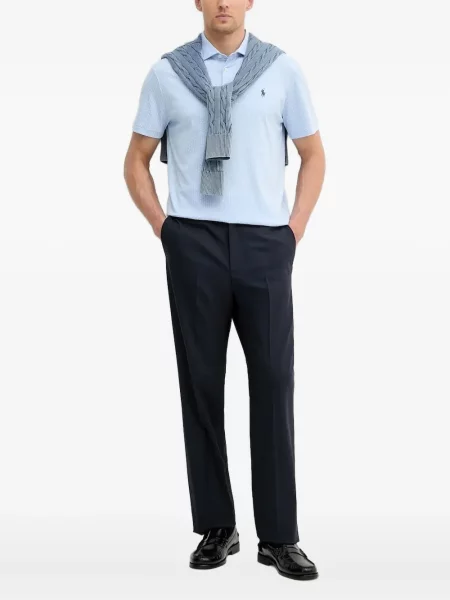 Tricou Polo Ralph Lauren tricotate cu decolteu în V lung verde